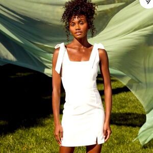 Lulu’s Your Sweetie White Tie Mini Dress Size XS